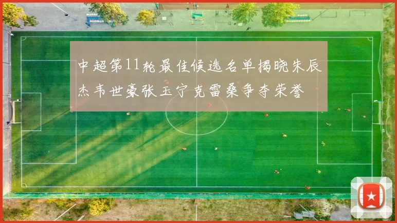 中超第11轮最佳候选名单揭晓朱辰杰韦世豪张玉宁克雷桑争夺荣誉